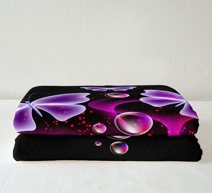 Loussiesd Schmetterling Kuscheldecke Girly Schmetterlinge Druck Wohndecke 150x200cm für Sofa Lila Fl