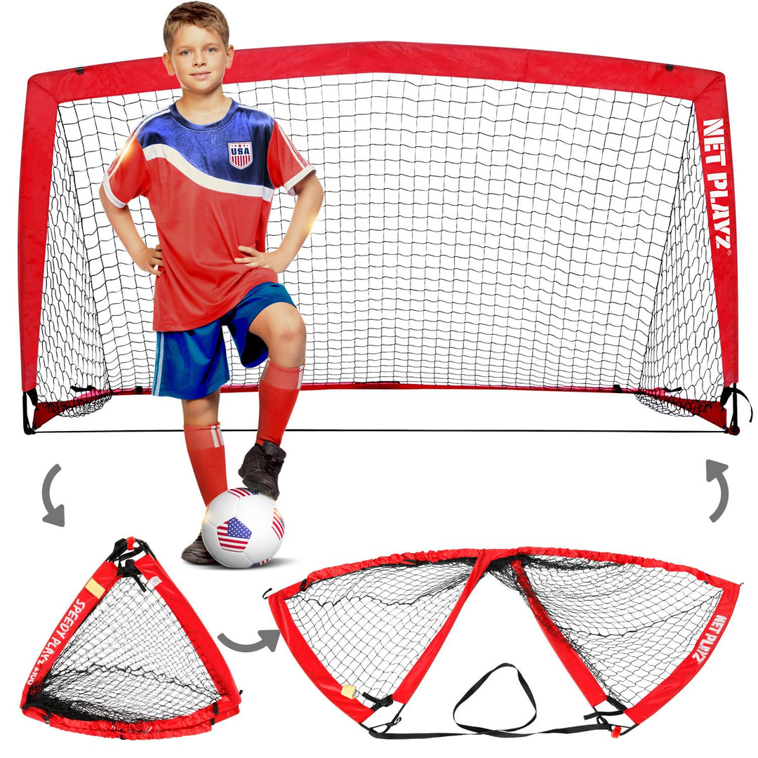 NetPlayz Fussballtor – tragbare Fussballtore, Pop-up-Fussballnetz für Kinder und Jugendliche Trainin