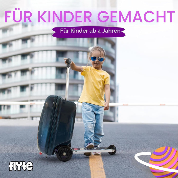 FLYTE Roller-Koffer, Faltbarer Kinderkoffer - Hartschale, Ride On mit Rädern, 2-in-1, 18 Zoll, 25 Li