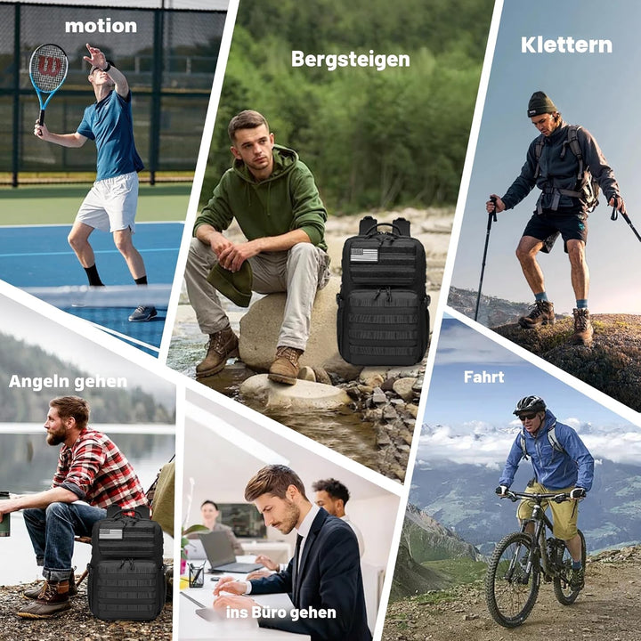 Wotony Taktischer Militärrucksack für Herren, wasserdicht, 3-Tage-Angriffsrucksack, Molle-Tasche mit
