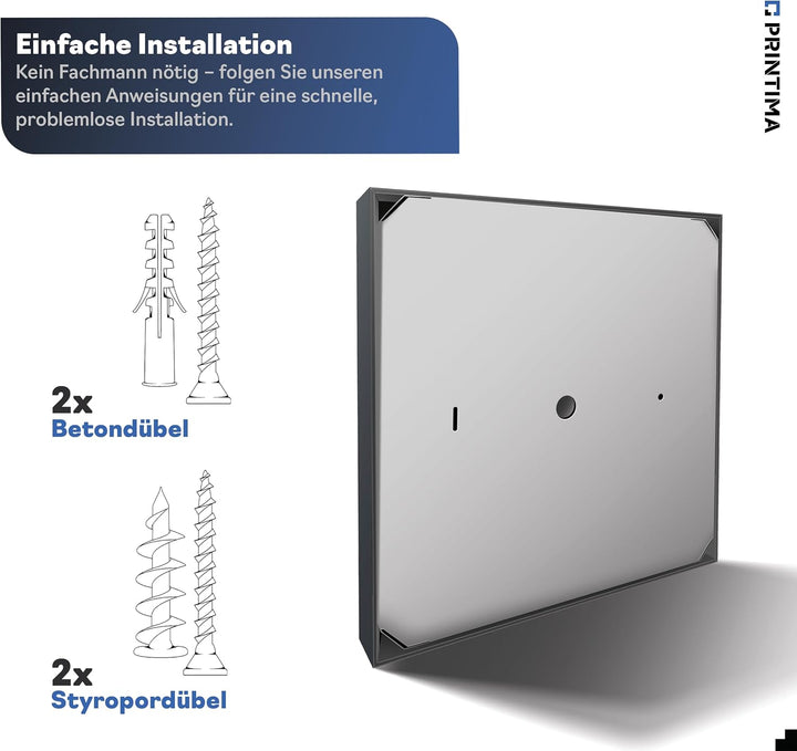 30x30cm Personalisieren Sie Ihre Modern Hausnummer Beleuchtet LED, 230V mit Dämmerungssensor, Hausnu