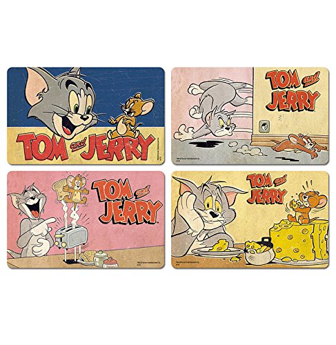 Logoshirt® Tom & Jerry I Abenteuer I Frühstücksbrettchen I Schneidebrett I 23x14cm I 4er Set I spülm