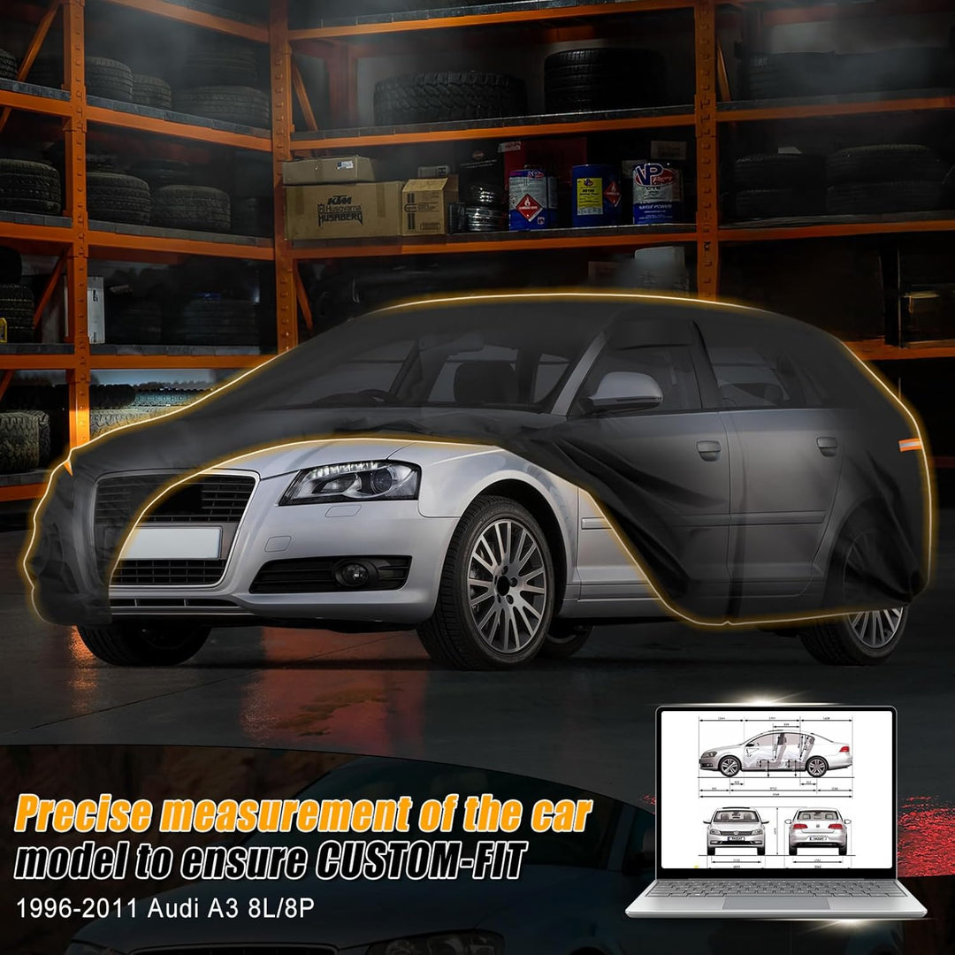 Autoabdeckung Wasserdicht für 1996-2011 Audi A3 8L/8P, Vollgarage Autoplane Auto Abdeckplane Winter