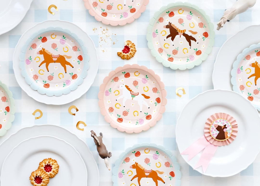 48 Teile Geschirrset Pony Süsse Pferde Geburtstag Geburtstag Mädchen Junge Party Partygeschirr Kinde