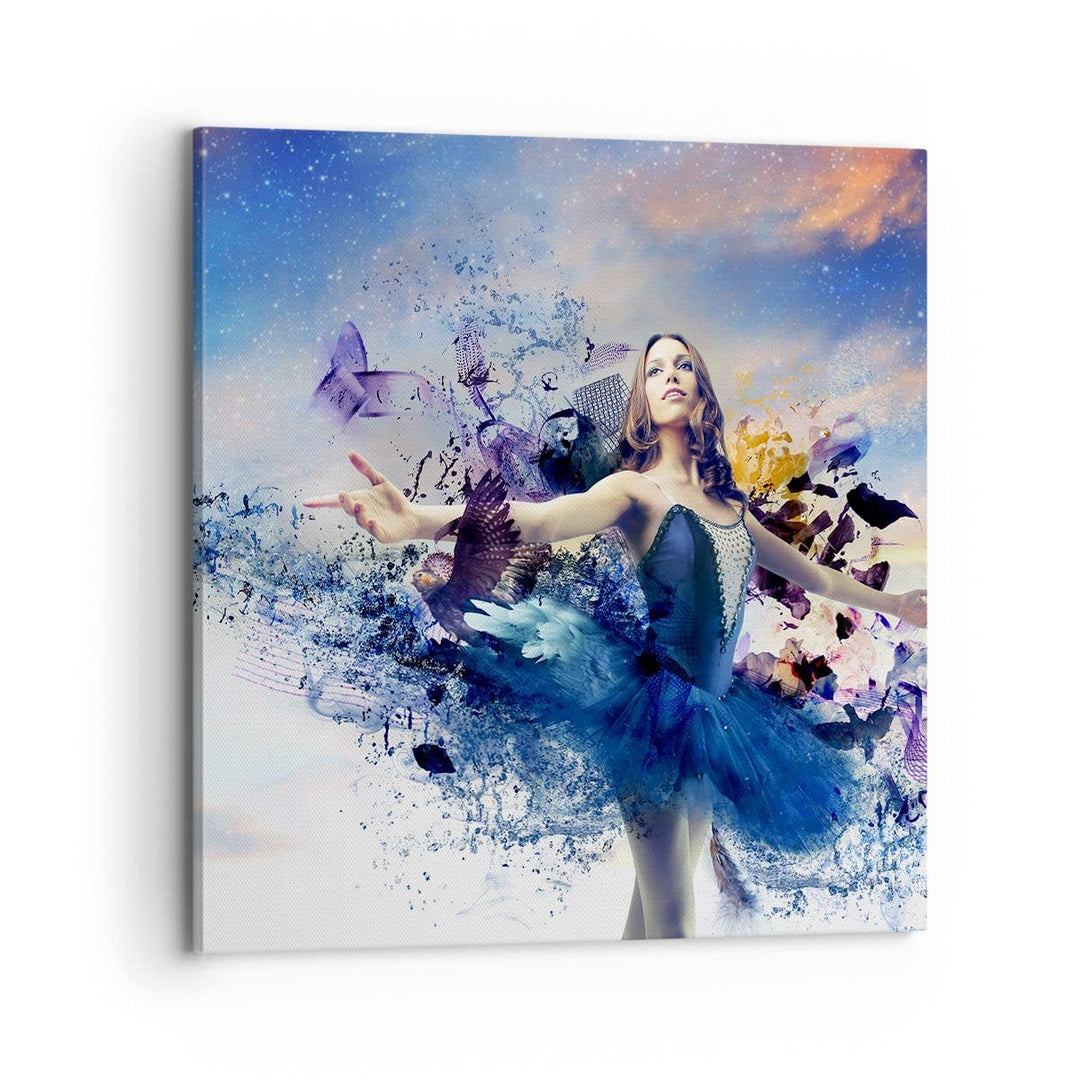 Bilder auf Leinwand 70x70cm Leinwandbild Ballerina Tänzer Tüll Kleid Gross Wanddeko Bild Schlafzimme