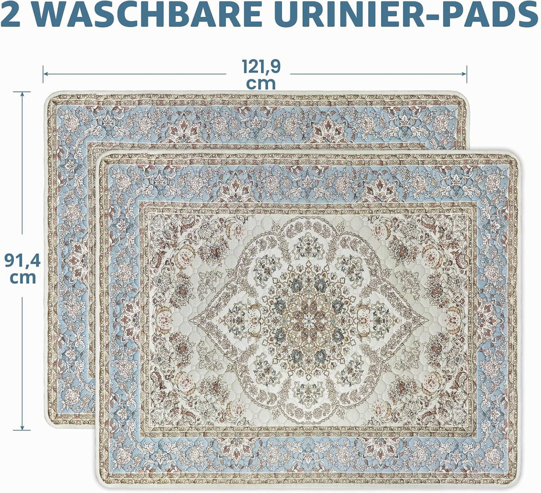 Waschbare Pinkelpads für Hunde, 2 Stück Wiederverwendbare Puppy Pads 122x92cm Super saugfähige wasse
