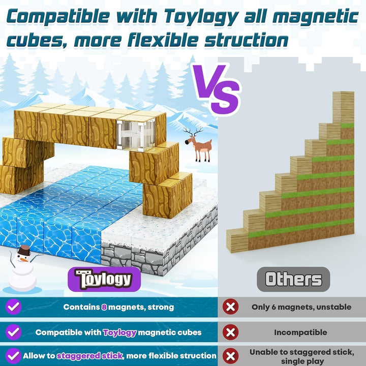 Magnetische Bausteine - Build Mine Magnete Welt World Set, Magnet Frozen Kinderspielzeug für 3 4 5 6