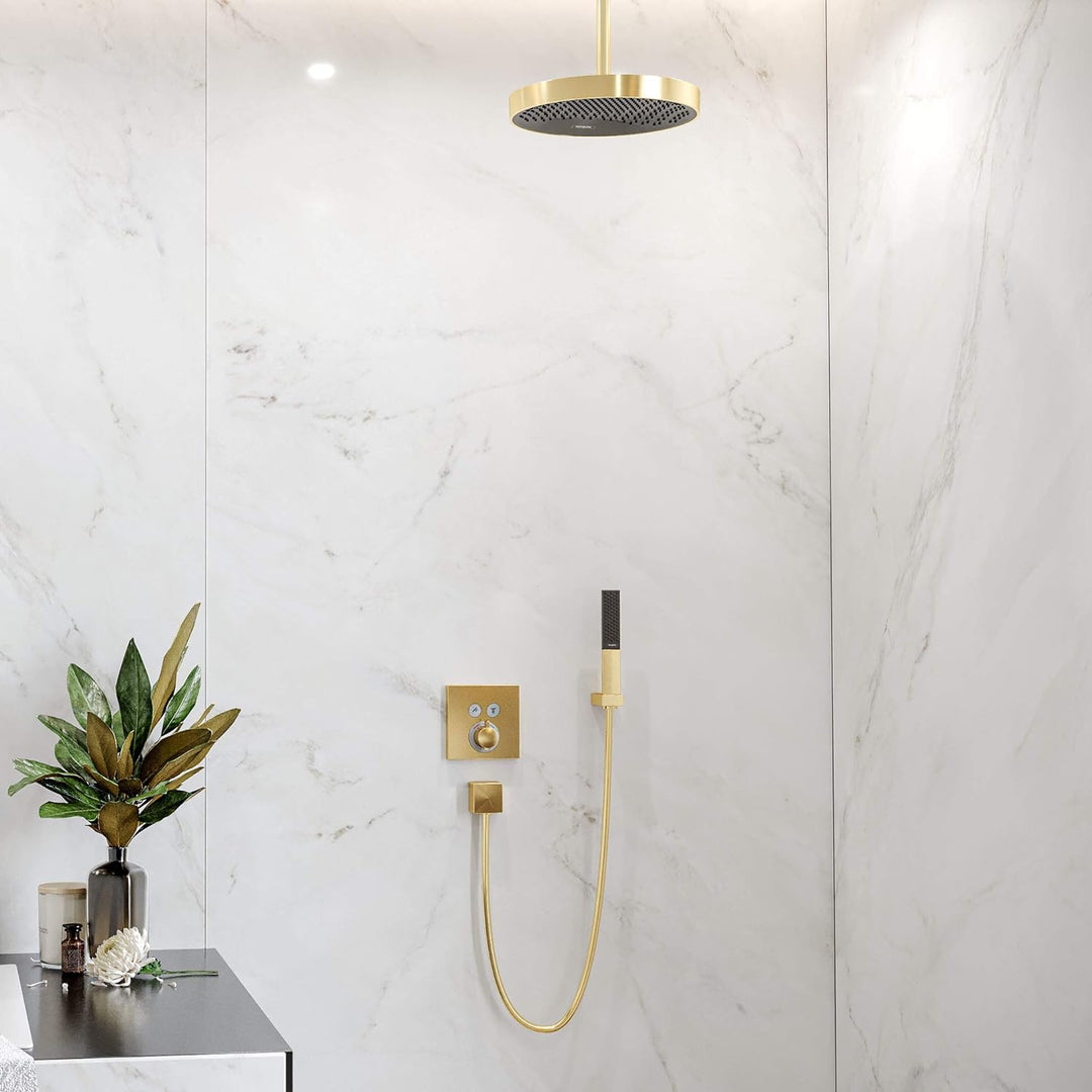 hansgrohe Duschkopf Regendusche Rainfinity (360mm, rund, 1 Strahlart) Polished Gold Optik