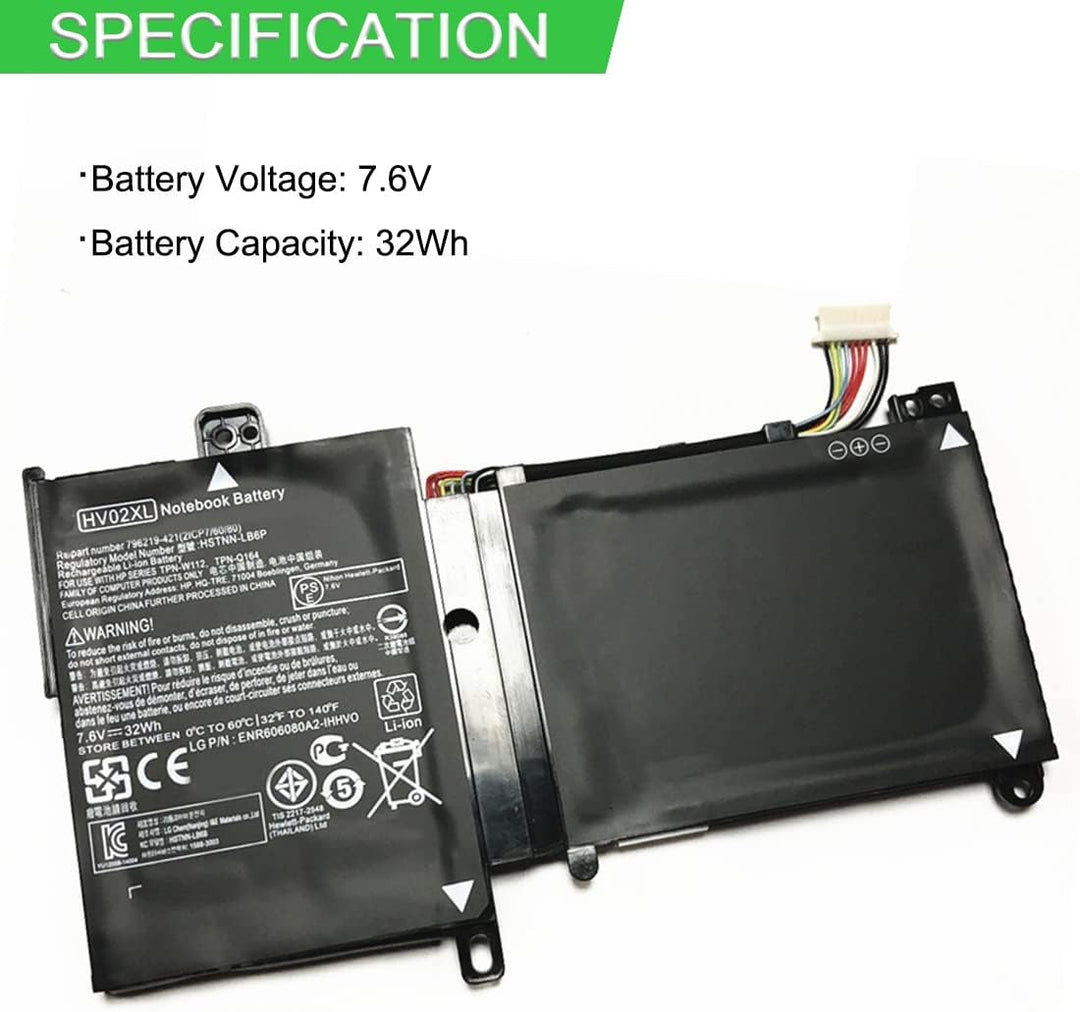 XITAIAN 7.6V 32Wh HV02XL Ersatz Laptop Akku für HP HSTNN-LB6P TPN-Q164 TPN-W112 796219-421 Tablet