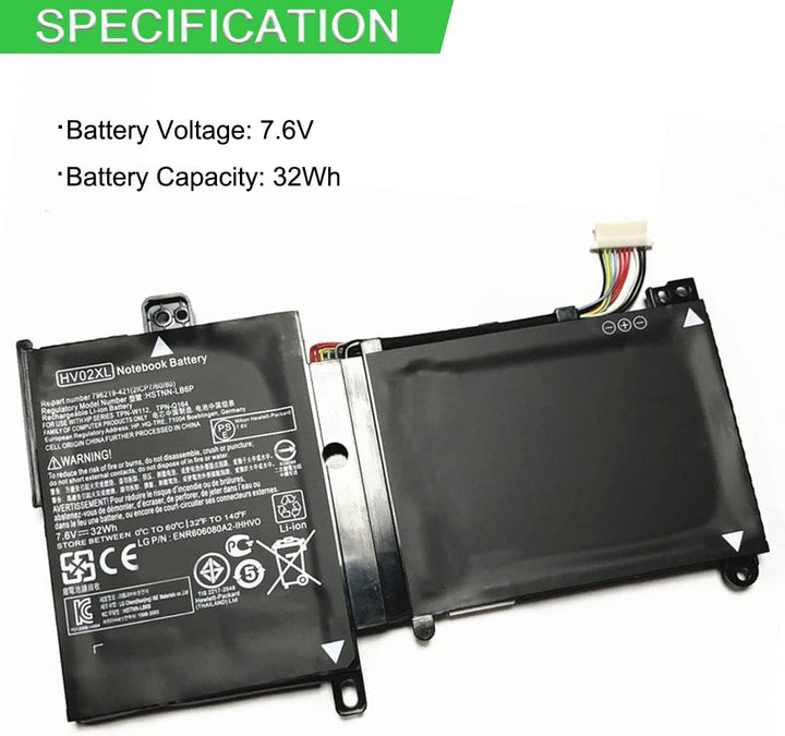 XITAIAN 7.6V 32Wh HV02XL Ersatz Laptop Akku für HP HSTNN-LB6P TPN-Q164 TPN-W112 796219-421 Tablet