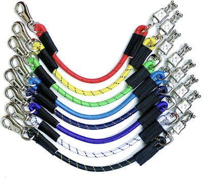 JA Horse Transport Elastik Anbinder Anbindestrick elastisch Gummianbinder Anbindekette mit Panikhake