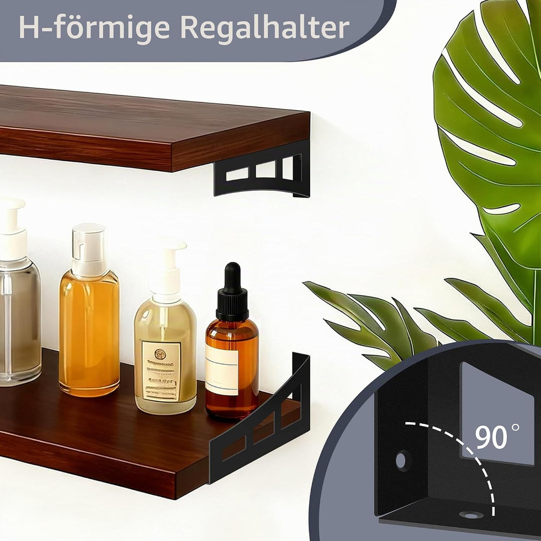 4 Stück Regalhalterung Schwarz, Regalträger 15 cm, Regal Winkel mit Haken, Regal Regalwinkel Schwerl