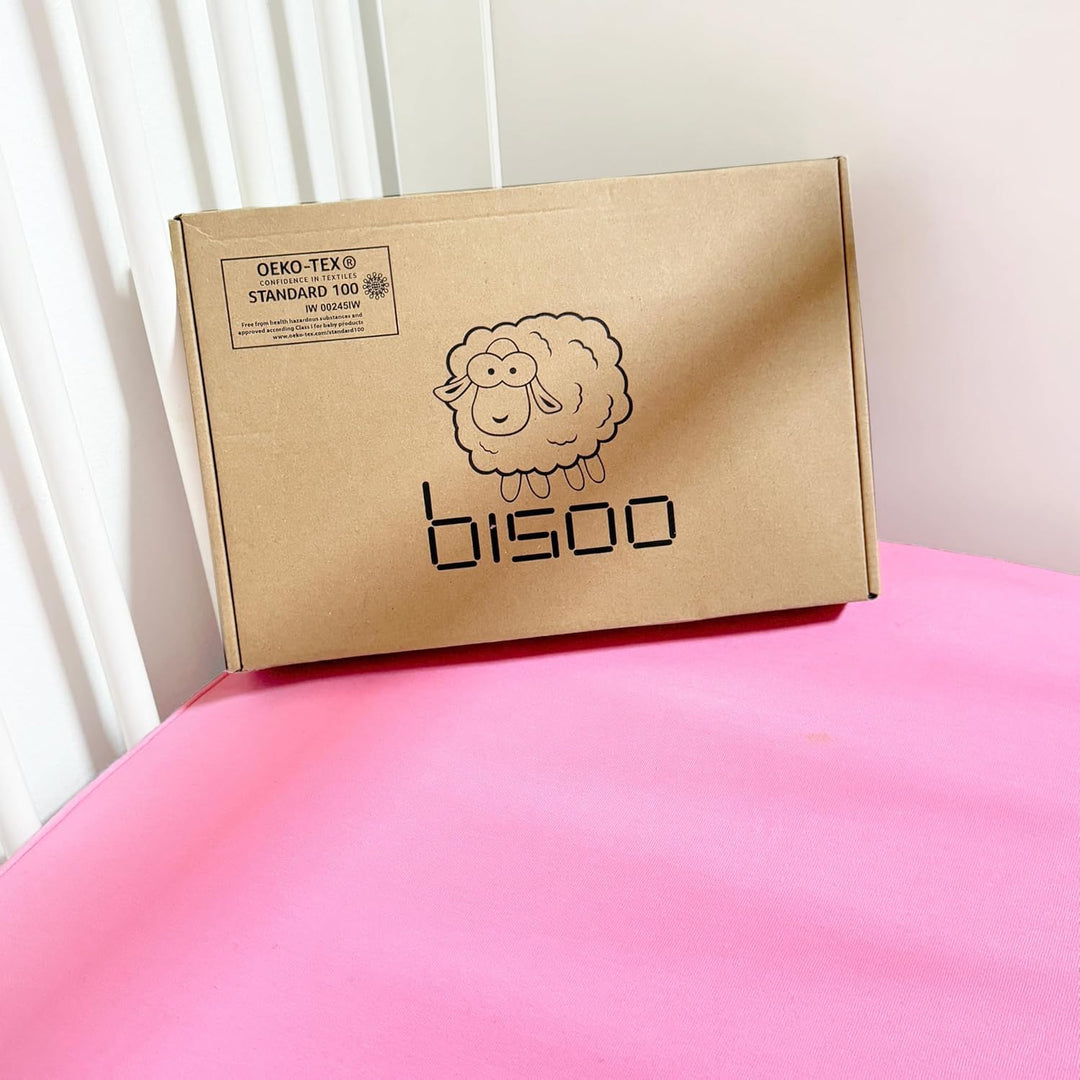 Bisoo Spannbettlaken 70x160-2in1 Bettlaken Matratzenschoner 70 x 160 Wasserdicht für Kinderbett und
