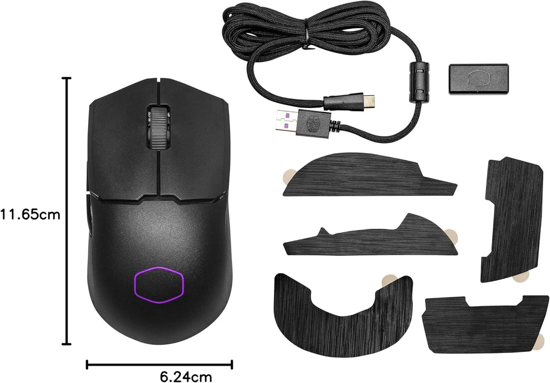 Cooler Master MM712 Kabellose Gaming-Maus, schwarz, mit einstellbarer 19.000 DPI, 2,4 GHz und Blueto