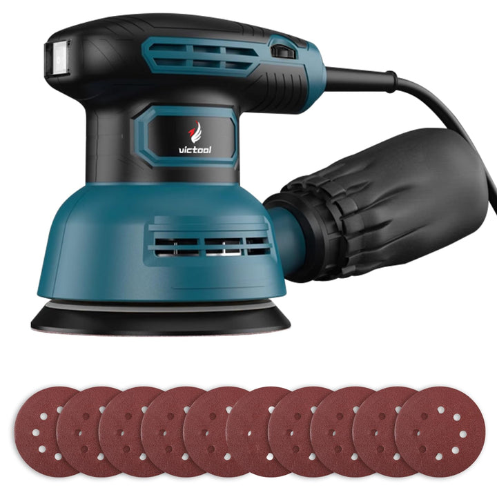 Exzenterschleifer 300W, 6 Geschwindigkeiten 12.000 U/min, Staubsammeldesign, 125mm Eccentric Sander