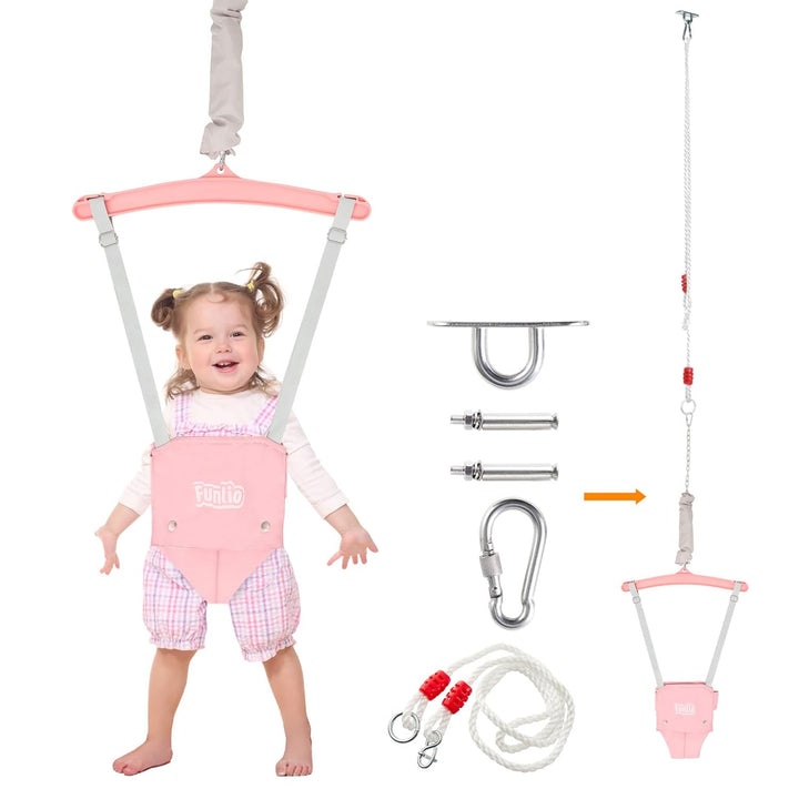 FUNLIO Baby Türhopser mit Deckenhaken für 6–24 Monate, Baby Hüpfschaukel für Drinnen und Draussen, K