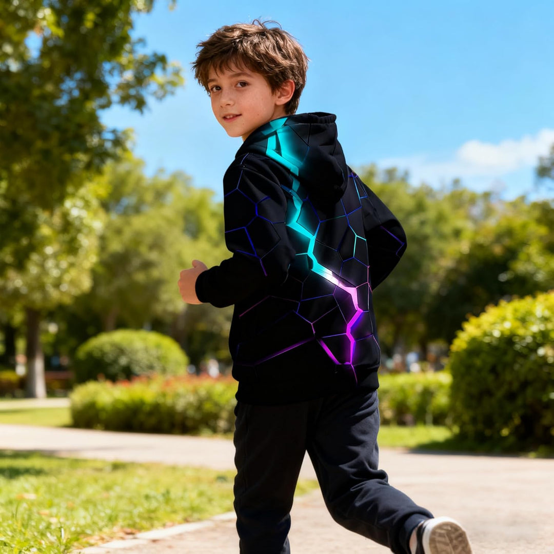 Fanient Kinder Junge Mädchen Hoodies 3D Drucken lebendige Tier Cartoon Grafik Sweatshirt Tasche Pull