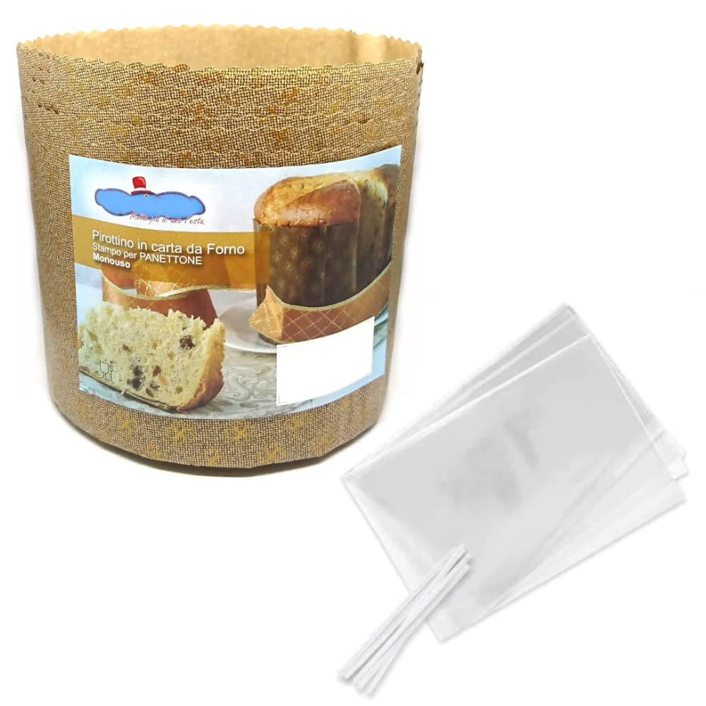 Backform Panettone 500g hoch – 10 Stück – Ragout Einweg aus Papier-Ofen – Ideal für Panettone, Panet