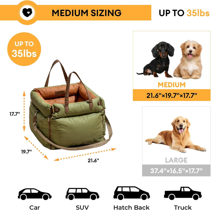 FUNNYFUZZY Hundesitz Auto für kleine und mittelgrosse Hunde bis 16 kg, wasserdichter Hunde Autositz