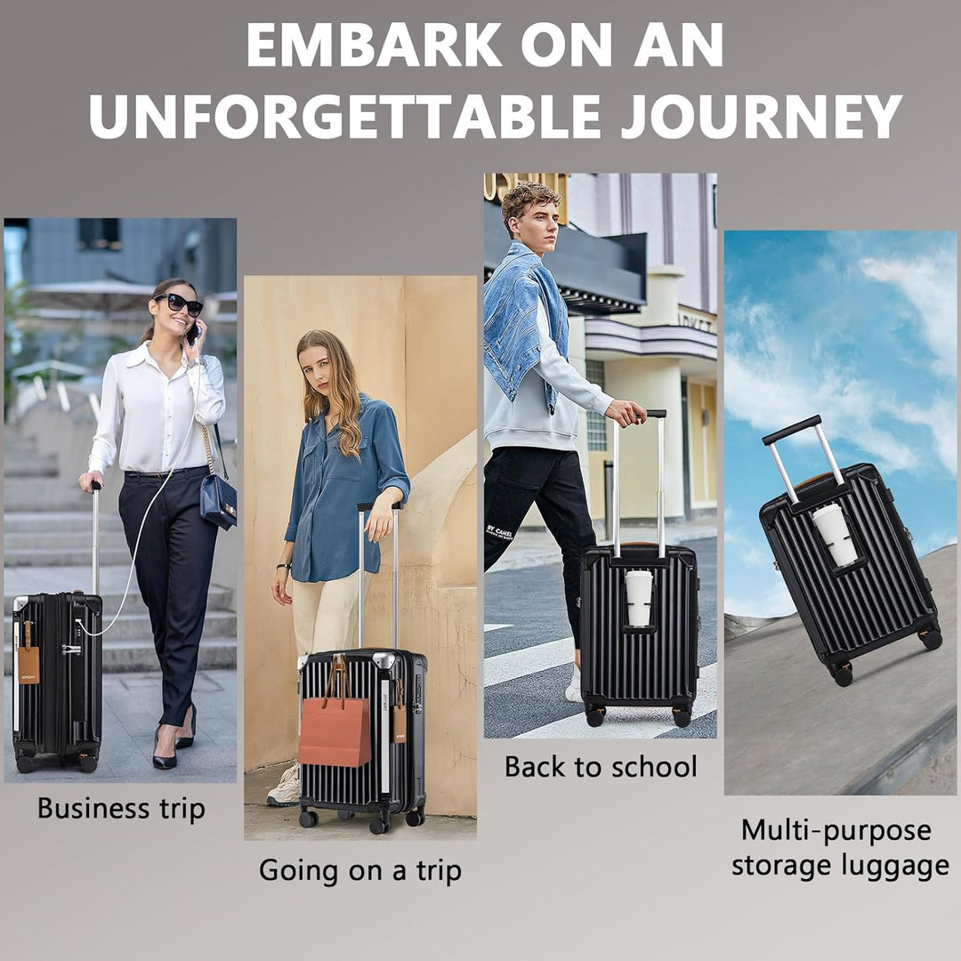 Joyway Koffer Reisekoffer von ABS Hartschalen Erweiterbar Trolley Kofferset mit TSA Schloss und 4 Ro