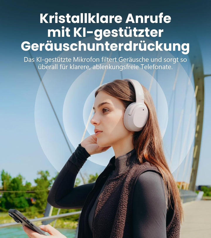 Edifier W820NB Plus Gen 2 Faltbarer Bluetooth V6.1 Over-Ear-Kopfhörer mit -49 dB Geräuschunterdrücku