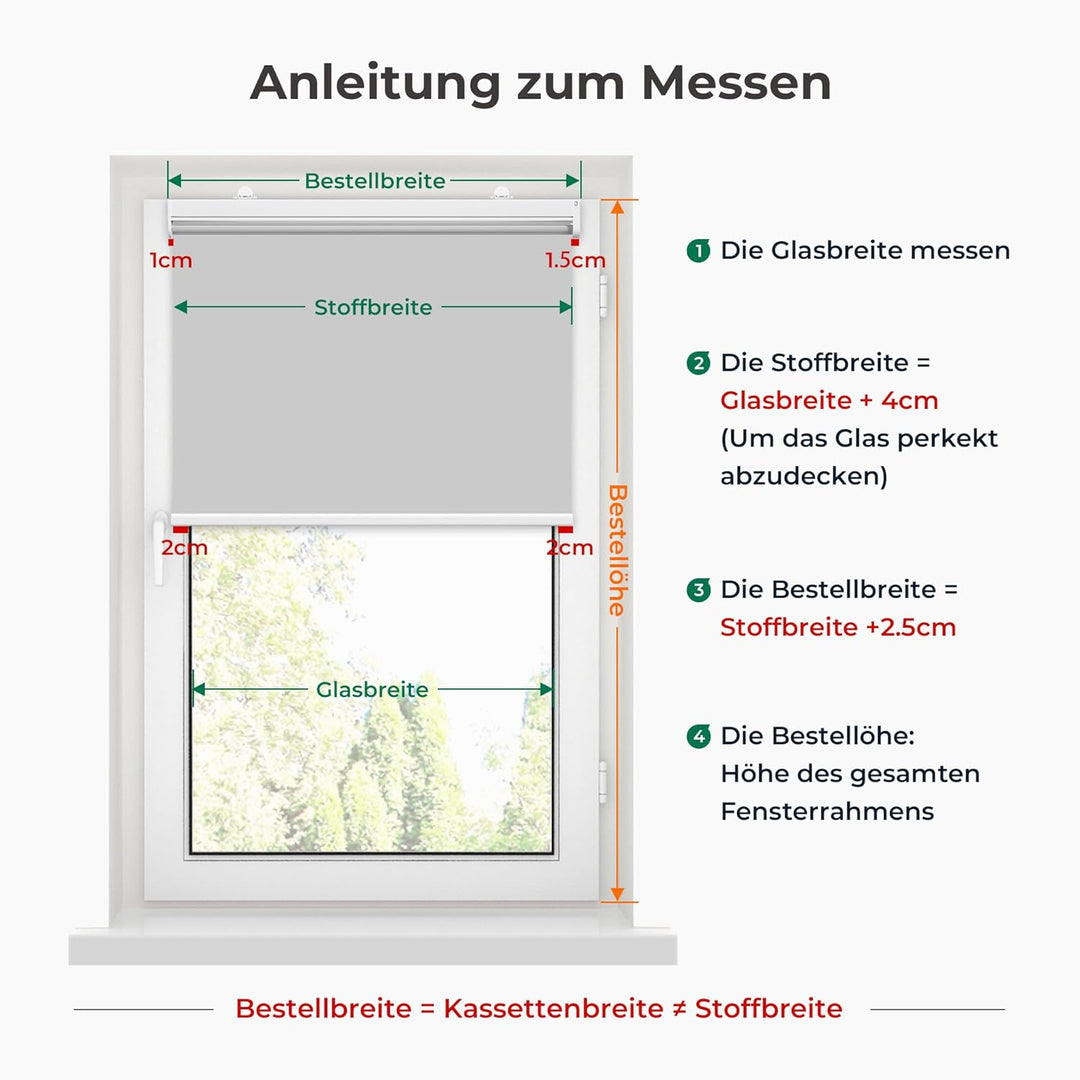Allesin Elektrische Rollos mit Fernbedienung, Grau Verdunklungsrollo, B50 x H120 cm Grau, Klemmträge