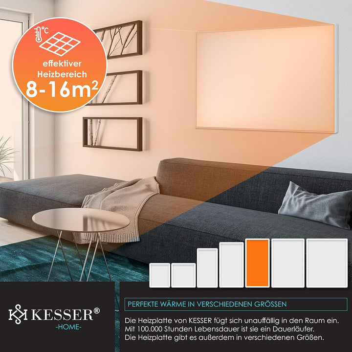 KESSER® Infrarotheizung Mit Thermostat Infrarotheizkörper Elektroheizung Infrarot Heizung Wandheizun