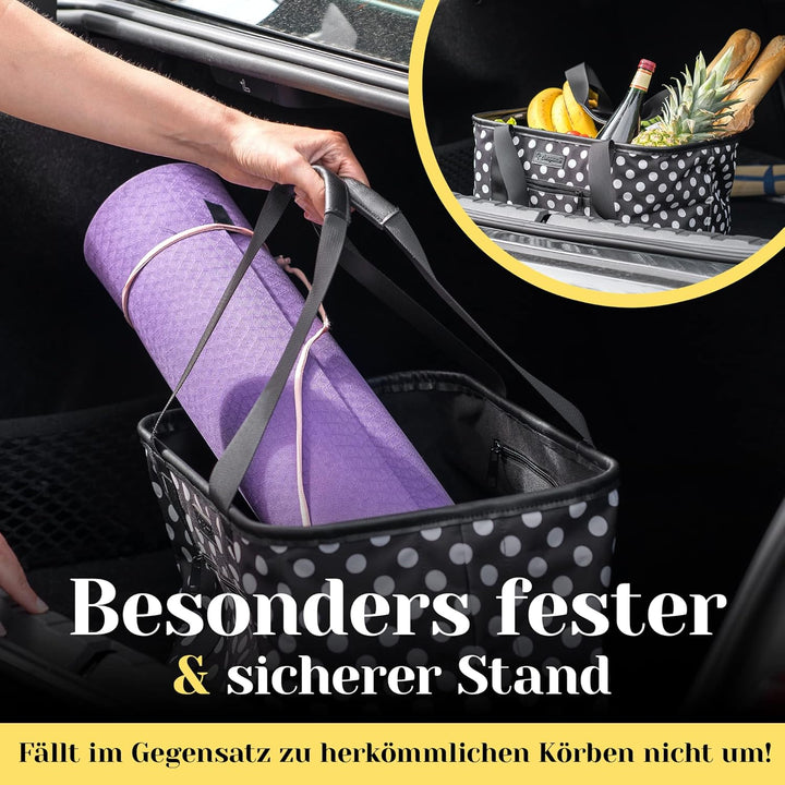 Shopwell Einkaufskorb faltbar 30 Liter | Klappkorb zum Einkaufen &amp; Verstauen | Faltbarer Einkaufskor