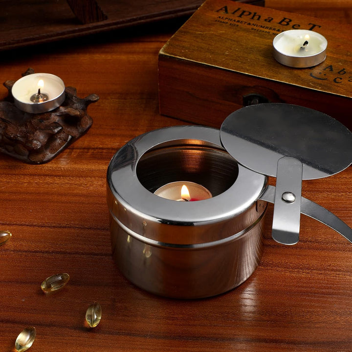HEMOTON Edelstahl Brennstoffbehälter 2 Stück Mit Deckel Für Spiritusbrenner Chafing Dish Brennpasten