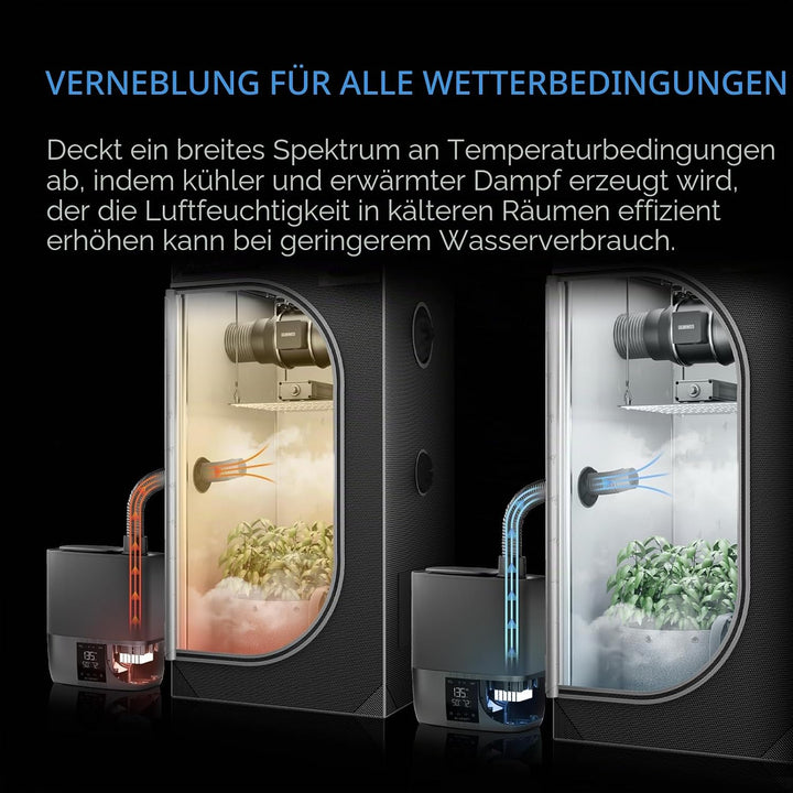 AC Infinity CLOUDFORGE T5, Warmnebel Pflanzenbefeuchter 9L mit VPD Luftfeuchtigkeit 10-stufige Steue