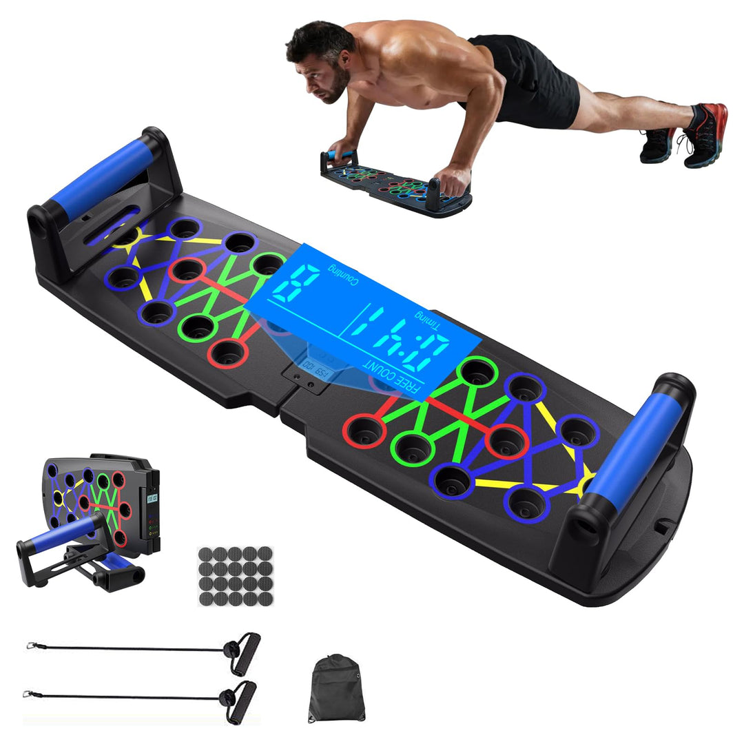 Liegestützbrett mit Zähler Faltbare Multifunktion Liegestütze Brett 30 in 1 Push Up Rack Board Schul