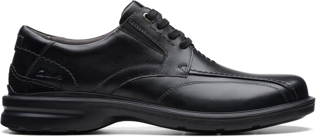Clarks Herren Gessler Lace Oxford 43 EU Black Leather, 43 EU Black Leather