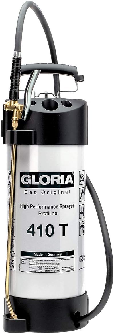 GLORIA Hochleistungssprühgerät 410 T Profiline | 10 L Füllinhalt | Profi-Drucksprüher aus Stahl | Mi