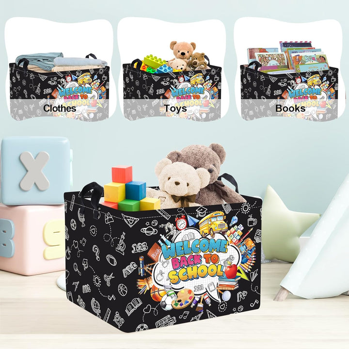 Clastyle Schulbus Kinder Wäschekorb mit Henkel Faltbar Kleidung Spielzeug Aufbewahrungskorb Junge Mä