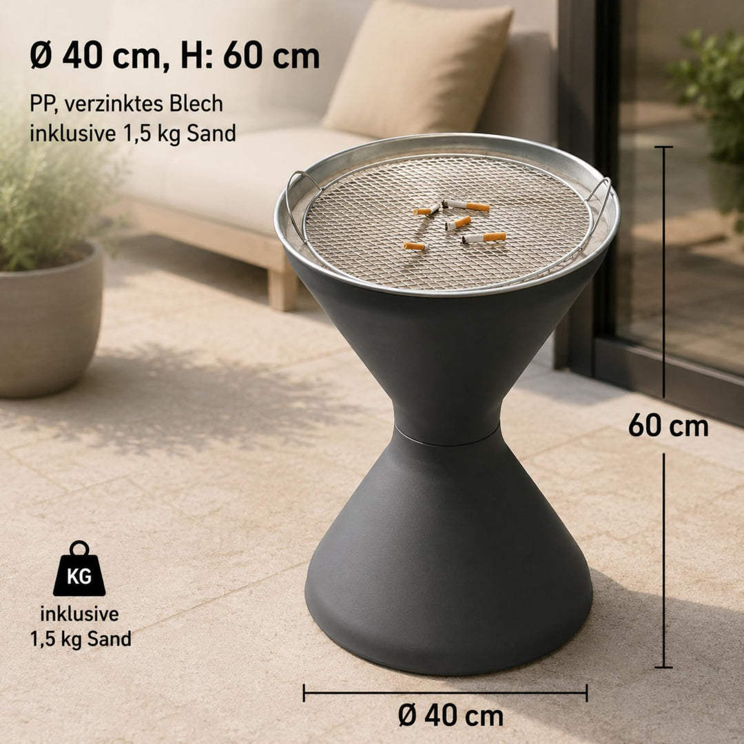 APS 574 Standascher "DIABOLO", Ø 40 cm, Höhe 60 cm, für Innen- und Aussenbereich, inklusive 1,5 kg S