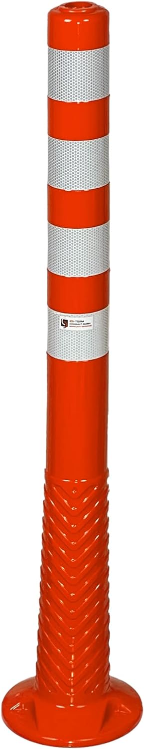 UvV®-Reflex Absperrpfosten, Poller 100 cm hoch, flexibel orange, reflektierend, selbstaufrichtend in