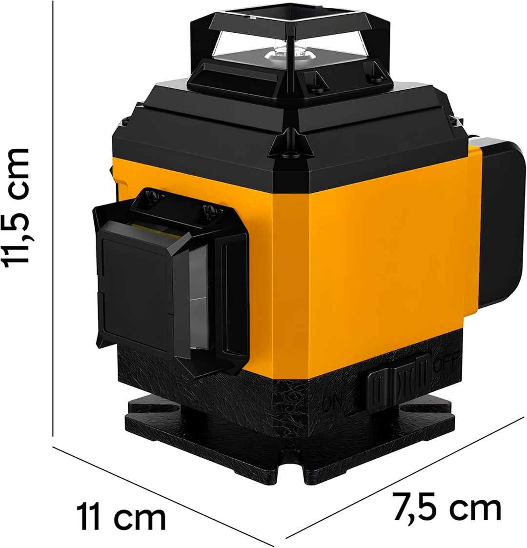 Retoo Kreuzlinienlaser Mit Stativ, 3D Linienmessgerät Selbstnivellierend, Baulaser Mit LCD Anzeige,