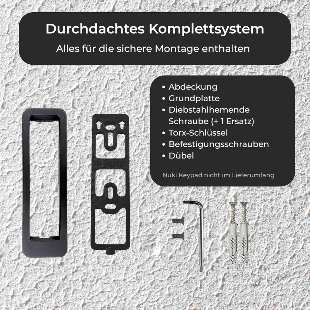 Generisch Wandhalterung kompatibel mit Nuki Keypad 2 – Diebstahlschutz-Abdeckung mit Torx-Sicherheit