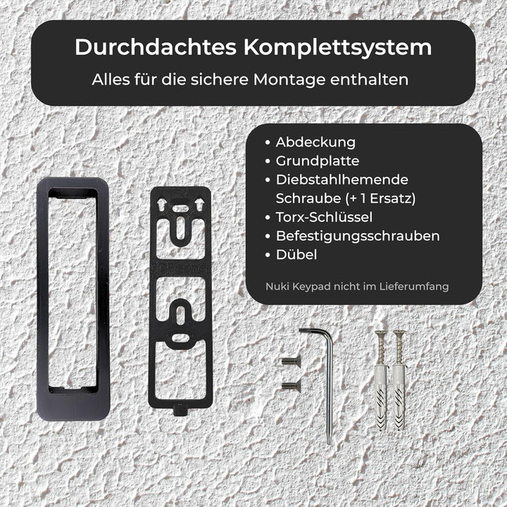 Generisch Wandhalterung kompatibel mit Nuki Keypad 2 – Diebstahlschutz-Abdeckung mit Torx-Sicherheit