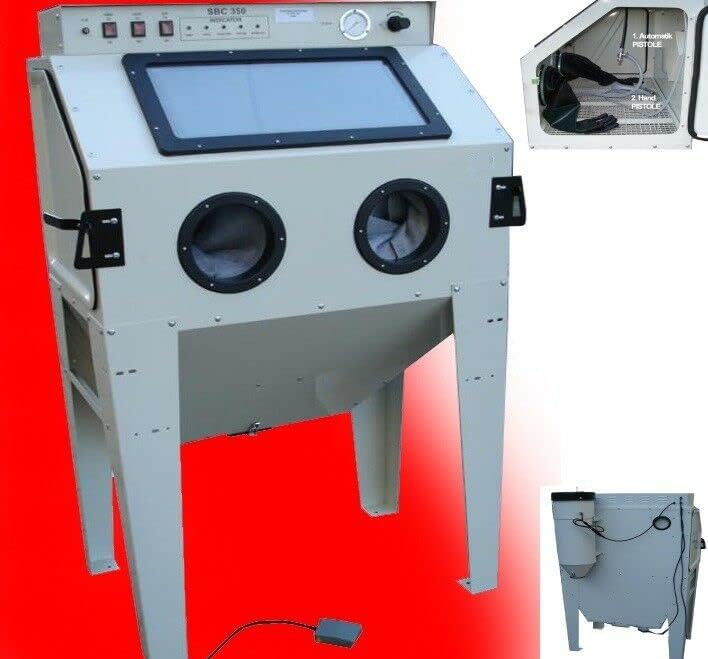 Sandstrahlgerät SBC 350 mit Absaugung Sandstrahlkabine Sandstrahlanlage Kabine AWZ