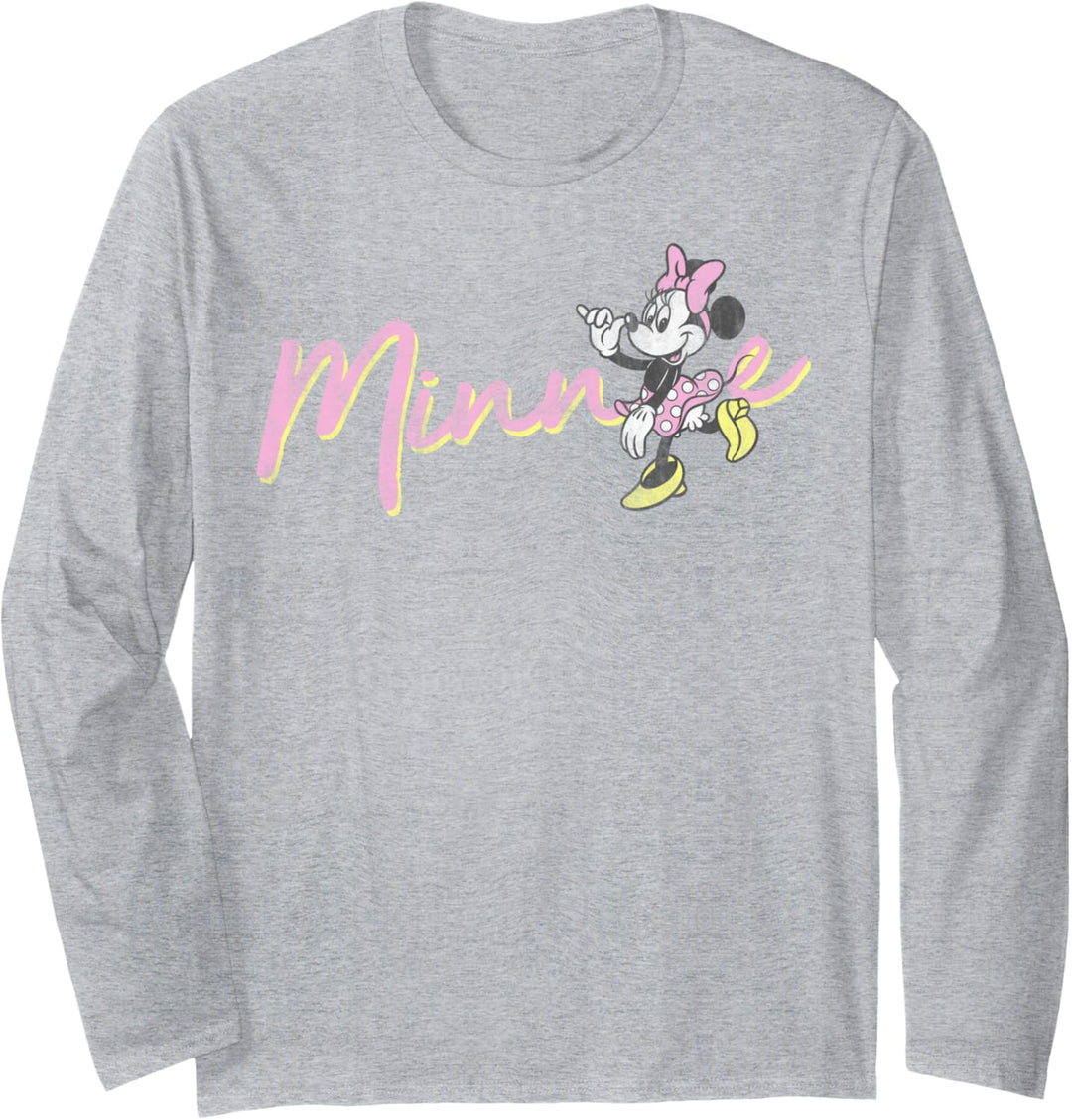 Disney Mickey And Friends Minnie Script Portrait Langarmshirt