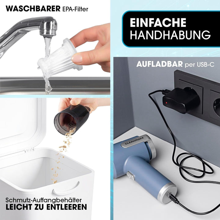CLEANmaxx 2in1-Handstaubsauger mit Saug- & Gebläsefunktion | Akkusauger - kabellos & leistungsstark