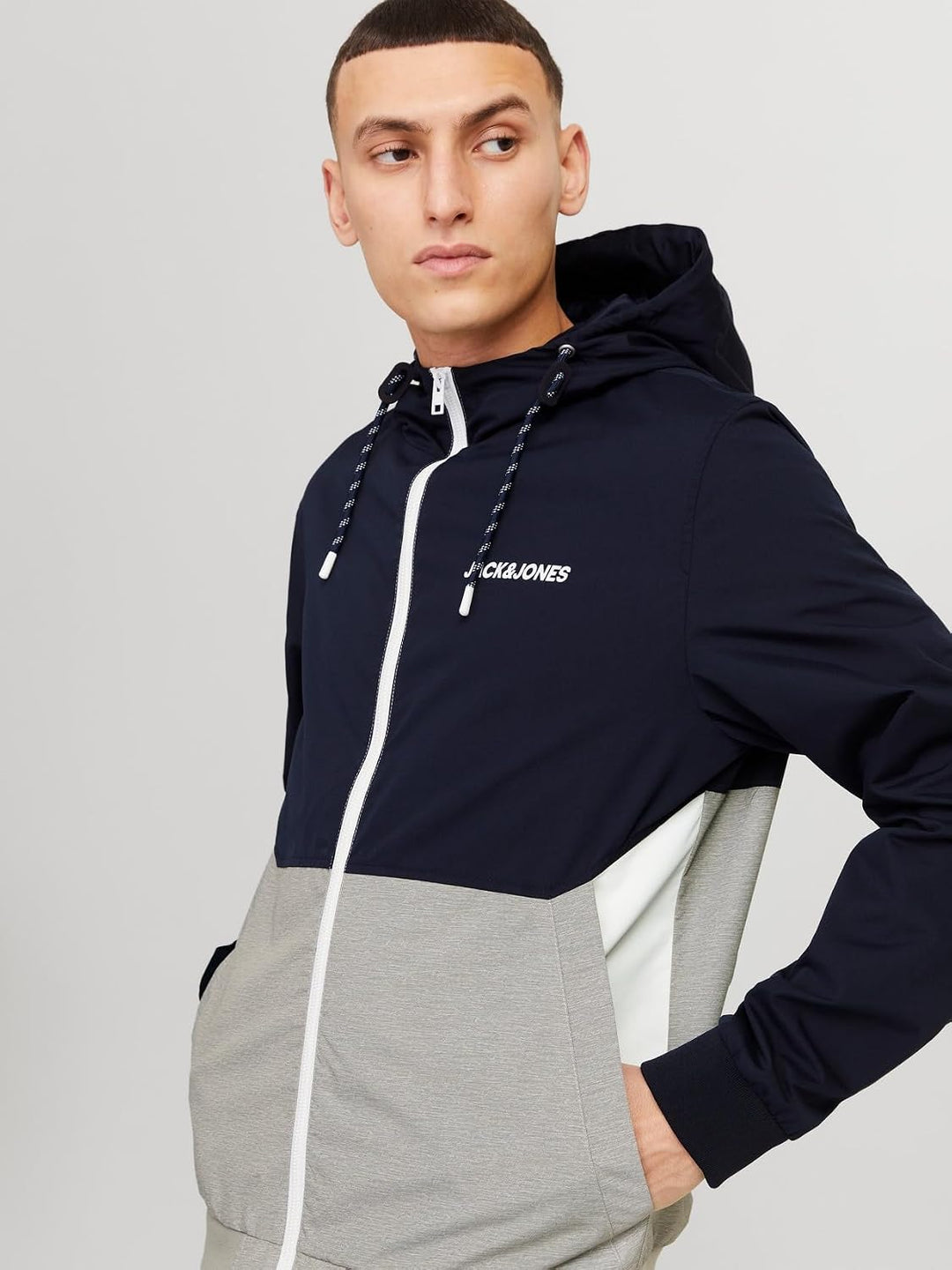 JACK & JONES Herren Jjerush Hood Bomber Noos Softshell-Jacke, Blau