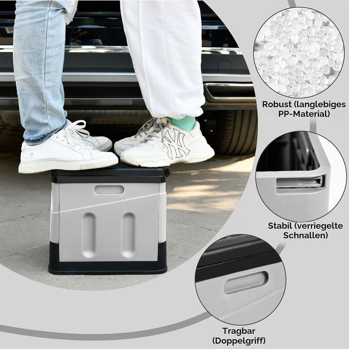 Tragbares Klapptoiletten-Set, 25 L Gross, Maximale Tragung 150KG, 24 Beutel Müllbeutel,Transporttasc