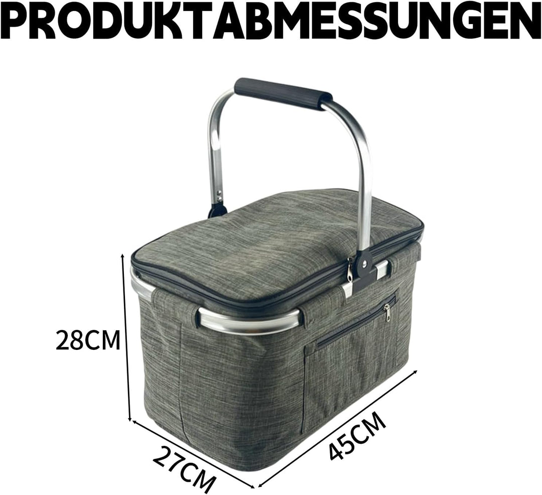 35L Einkaufskorb Faltbar, Grosser Einkaufskörbe Korb mit Gepolsterten Griffen, Einkaufskorb Geeignet