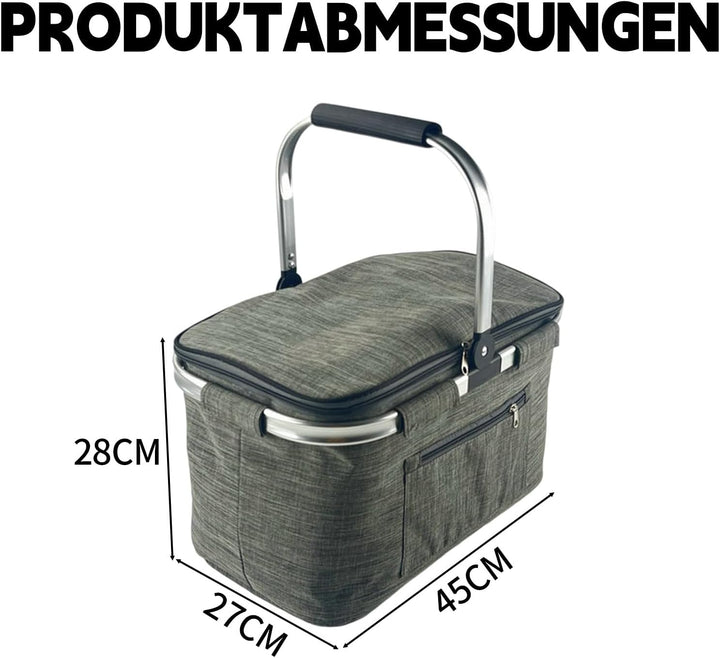 35L Einkaufskorb Faltbar, Grosser Einkaufskörbe Korb mit Gepolsterten Griffen, Einkaufskorb Geeignet