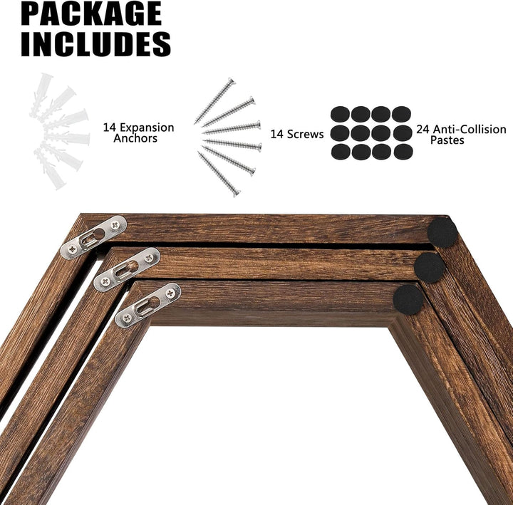 Schwebendes Sechseck Regal 6er-Set Wandhalterungsmontage Wabenregal Bauernhaus Sechseckige Regale Wa