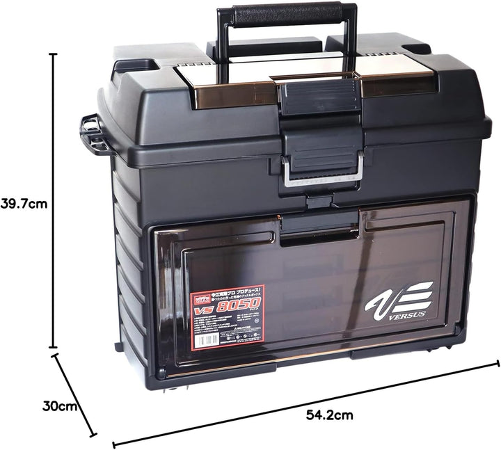 Meiho Versus VS 8050 Angelbox - Angelkasten 542 x 300 x 397 mm, Angelkoffer grün, Angelbox auch als