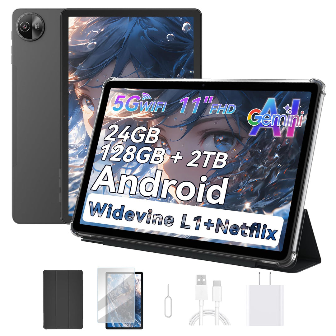 OSCAL Tablet 11 Zoll Pad 90, 120HZ Tablet Android 14, 4G LTE+5G WiFi, 24GB RAM+128GB ROM(2TB TF), Gr