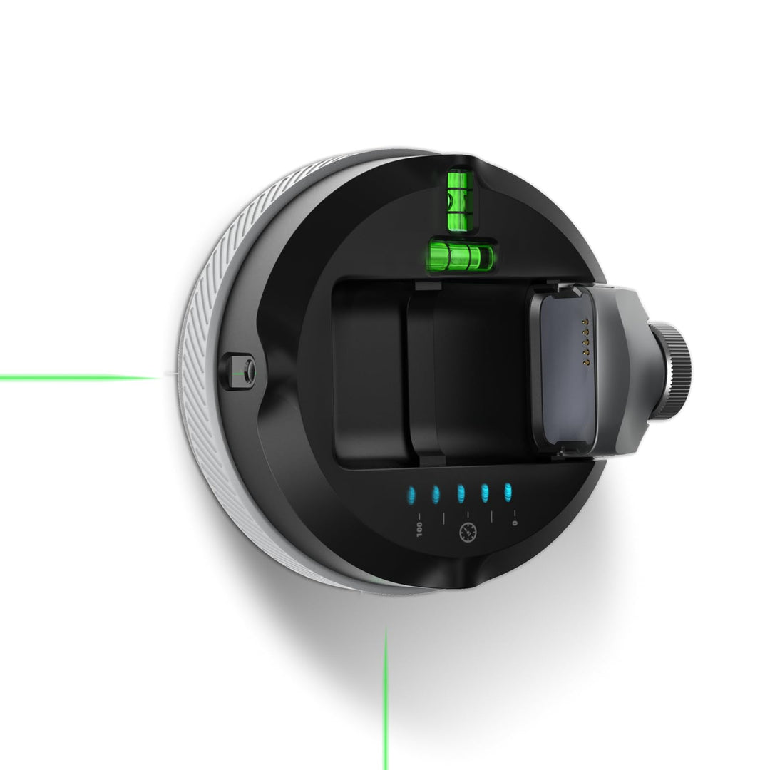 HOZO M-Cube 02 Laser Wasserwaage mit Wandhalterung – Kreuzwasserwaage mit grüner Vertikal- und Horiz